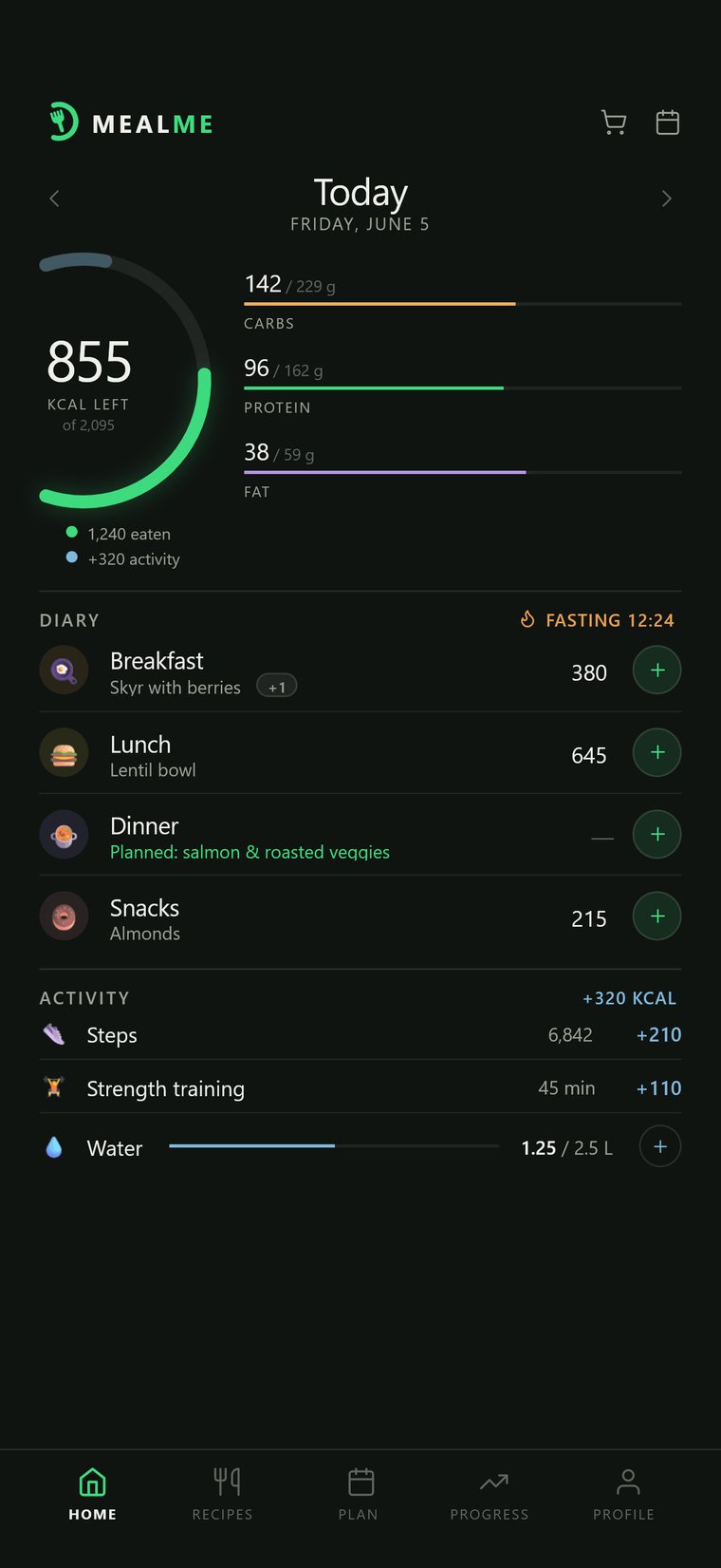 MealME App Startscreen