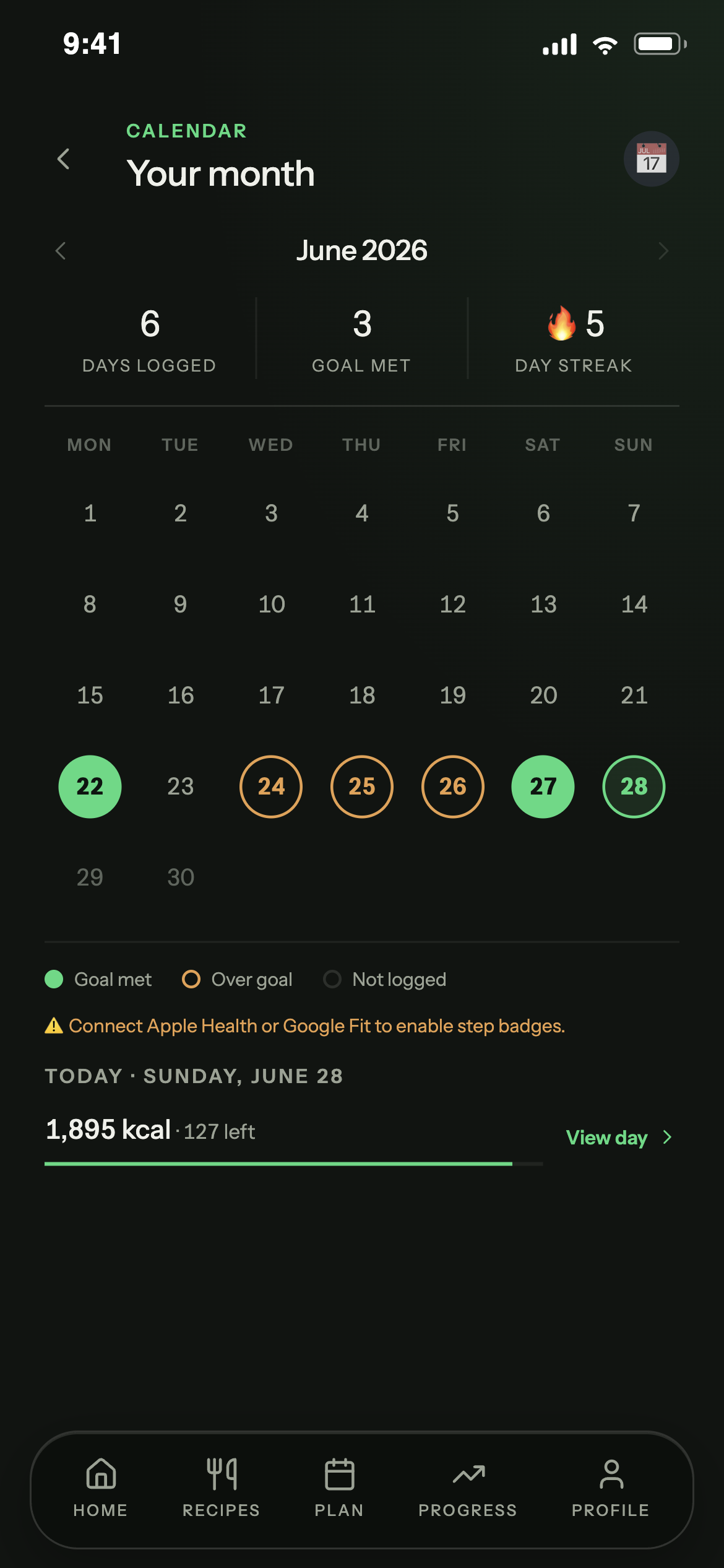 Kalender mit Serie